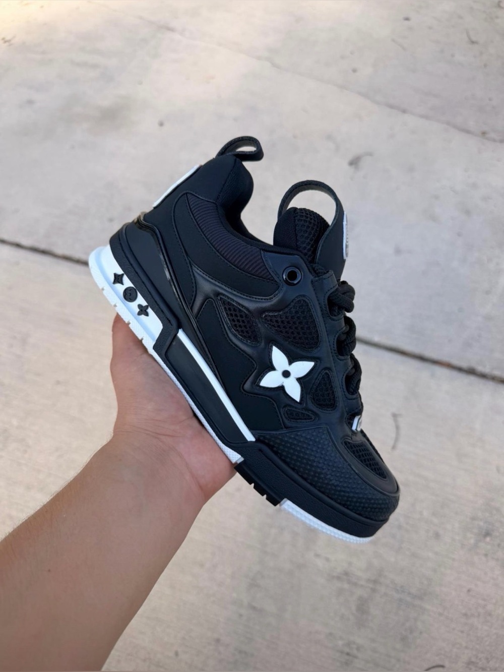 Louis Vuitton Black Sneakers with White Accents